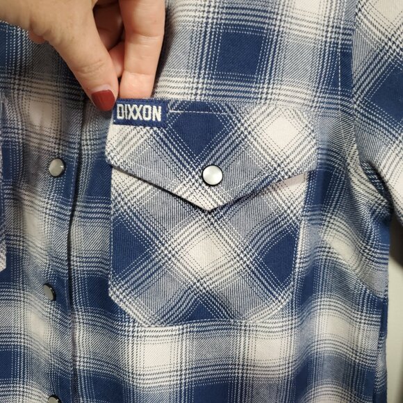 DIXXON The USS Midway Plaid Flannel Shirt Pearl Snaps Rugged Plaid Men's Small - Picture 4 of 15